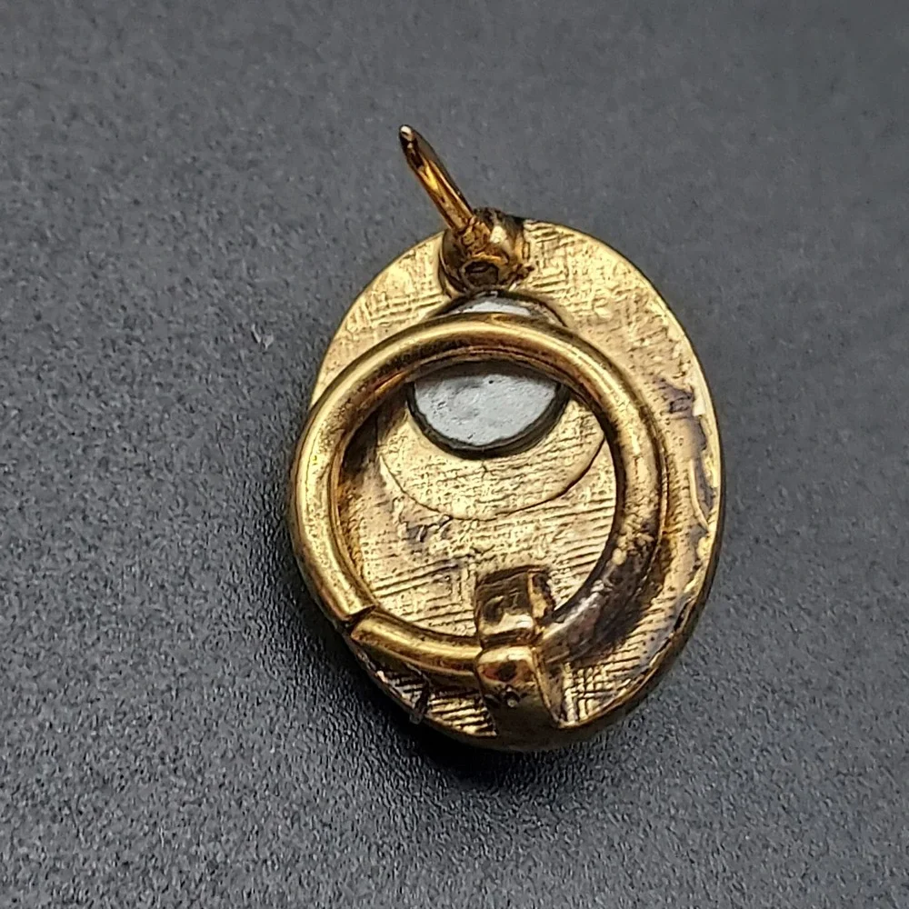 Gold‎ Tone Football Pin Hidden Loop Eye Glass Holder Badge Holder Esther Fuhrman